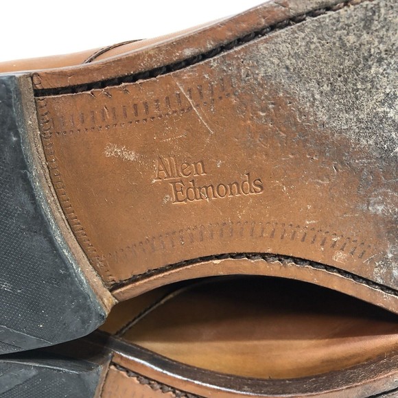 Allen Edmonds Flatiron Derby Oxfords Perforated Walnut Men 10.5 D 1153 32204 - Picture 10 of 12